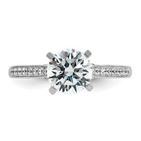 14K White Gold 1.75 Carat Certified Lab Grown Diamond VS+ F+ Round Complete Engagement Ring view 4