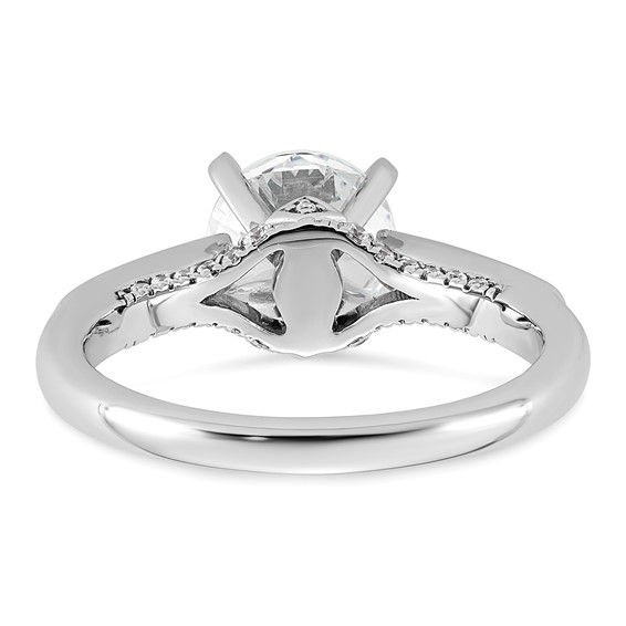 14k White Gold 1 3/4 carat Certified Lab Grown Diamond VS+ F+ Round Complete Engagement Ring