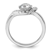 14K White Gold 0.88 Carat Certified Lab Grown Diamond VS+ F+ Round Complete Engagement Ring view 2