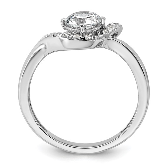 14k White Gold 7/8 carat Certified Lab Grown Diamond VS+ F+ Round Complete Engagement Ring