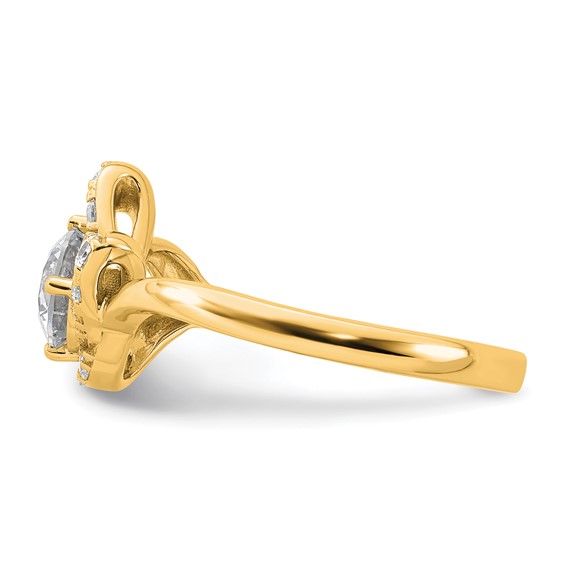 14k 7/8 carat Certified Lab Grown Diamond VS+ F+ Round Complete Engagement Ring