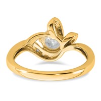 14K Yellow Gold 0.88 Carat Certified Lab Grown Diamond VS+ F+ Round Complete Engagement Ring view 5