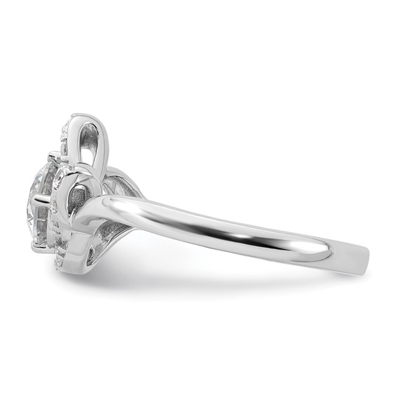 14k White Gold 7/8 carat Lab Grown Diamond VS+ F+ Round Complete Engagement Ring