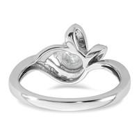 14K White Gold 0.88 Carat Lab Grown Diamond VS+ F+ Round Complete Engagement Ring view 5