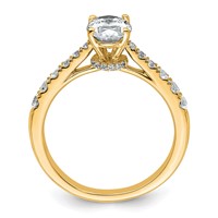14K Yellow Gold 1.50 Carat Certified Lab Grown Diamond VS+ F+ Oval Complete Engagement Ring view 2