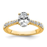14K Yellow Gold 1.50 Carat Certified Lab Grown Diamond VS+ F+ Oval Complete Engagement Ring view 1