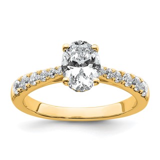 14k 1 1/2 carat Certified Lab Grown Diamond VS+ F+ Oval Complete Engagement Ring