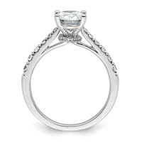14K White Gold 2 Carat Certified Lab Grown Diamond VS+ F+ Oval Complete Engagement Ring view 2