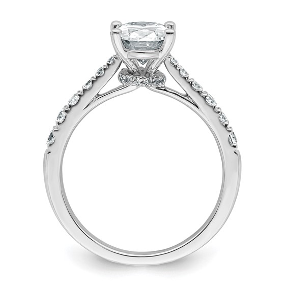 14k White Gold 2 carat Certified Lab Grown Diamond VS+ F+ Oval Complete Engagement Ring