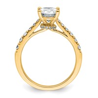 14K Yellow Gold 2 Carat Certified Lab Grown Diamond VS+ F+ Oval Complete Engagement Ring view 2