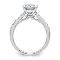 14K White Gold 2.50 Carat Certified Lab Grown Diamond VS+ F+ Oval Complete Engagement Ring view 2