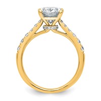 14K Yellow Gold 2.50 Carat Certified Lab Grown Diamond VS+ F+ Oval Complete Engagement Ring view 2