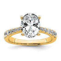 14K Yellow Gold 2.50 Carat Certified Lab Grown Diamond VS+ F+ Oval Complete Engagement Ring view 1