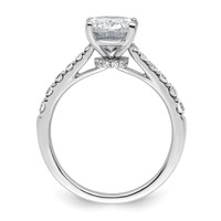 14K White Gold 3 Carat Certified Lab Grown Diamond VS+ F+ Oval Complete Engagement Ring view 2