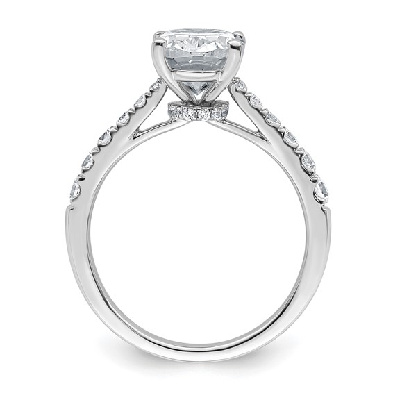14k White Gold 3 carat Certified Lab Grown Diamond VS+ F+ Oval Complete Engagement Ring