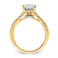 14K Yellow Gold 3 Carat Certified Lab Grown Diamond VS+ F+ Oval Complete Engagement Ring view 2