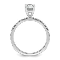 14K White Gold 1.33 Carat Lab Grown Diamond VS+ F+ Oval Complete Shared Prong Engagement Ring view 2