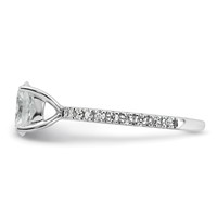 14K White Gold 1.33 Carat Lab Grown Diamond VS+ F+ Oval Complete Shared Prong Engagement Ring view 3