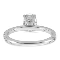 14K White Gold 1.33 Carat Lab Grown Diamond VS+ F+ Oval Complete Shared Prong Engagement Ring view 5