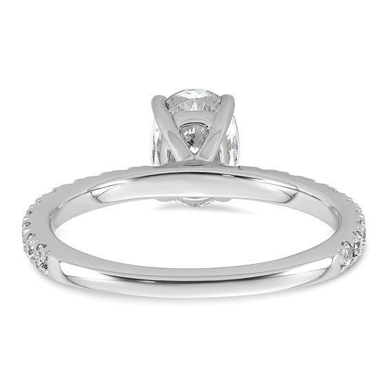 14k White Gold 1 1/3 carat Lab Grown Diamond VS+ F+ Oval Complete Shared Prong Engagement Ring