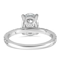 14K White Gold 2.33 Carat Lab Grown Diamond VS+ F+ Oval Complete Shared Prong Engagement Ring view 5