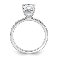 14K White Gold 2.33 Carat Certified Lab Grown Diamond VS+ F+ Oval Complete Shared Prong Engagement Ring view 2