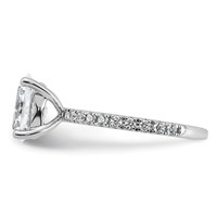 14K White Gold 2.33 Carat Certified Lab Grown Diamond VS+ F+ Oval Complete Shared Prong Engagement Ring view 3