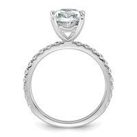 14K White Gold 3.38 Carat Certified Lab Grown Diamond VS+ F+ Oval Complete Shared Prong Engagement Ring view 2