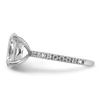 14K White Gold 3.38 Carat Certified Lab Grown Diamond VS+ F+ Oval Complete Shared Prong Engagement Ring view 3