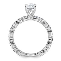 14K White Gold 2.50 Carat Lab Grown Diamond VS+ F+ Oval Complete Engagement Ring view 2