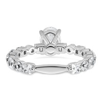 14K White Gold 2.50 Carat Lab Grown Diamond VS+ F+ Oval Complete Engagement Ring view 5