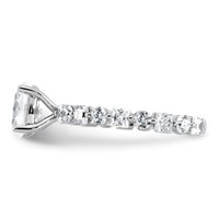 14K White Gold 2.50 Carat Certified Lab Grown Diamond VS+ F+ Oval Complete Engagement Ring view 3