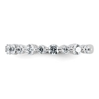 14K White Gold 0.88 Carat Lab Grown Diamond VS+ F+ Complete Wedding Band view 3