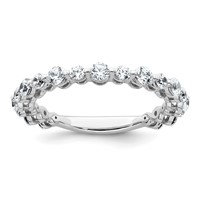 14K White Gold 0.88 Carat Lab Grown Diamond VS+ F+ Complete Wedding Band view 1