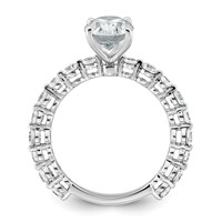 14K White Gold 2.33 Carat Lab Grown Diamond VS+ F+ Oval Complete Shared Prong Engagement Ring view 2