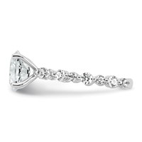 14K White Gold 2.33 Carat Lab Grown Diamond VS+ F+ Oval Complete Shared Prong Engagement Ring view 3