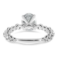 14K White Gold 2.33 Carat Lab Grown Diamond VS+ F+ Oval Complete Shared Prong Engagement Ring view 5