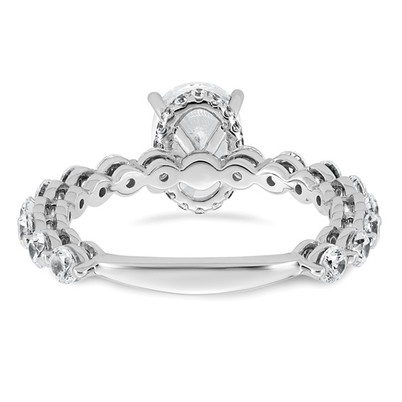 14k WG Lab Grown Dia VS+ F+ Shared Prong Oval Semi-mount Eng Ring