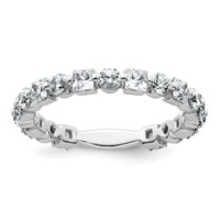 14K White Gold 1.62 Carat Lab Grown Diamond VS+ F+ Complete Wedding Band view 1