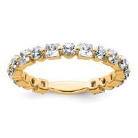 14K Yellow Gold 1.62 Carat Lab Grown Diamond VS+ F+ Complete Wedding Band view 1