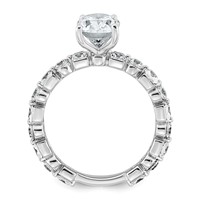 14K White Gold 3 Carat Lab Grown Diamond VS+ F+ Oval Complete Engagement Ring view 2