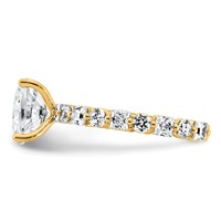 14K Yellow Gold 3 Carat Lab Grown Diamond VS+ F+ Oval Complete Engagement Ring view 3