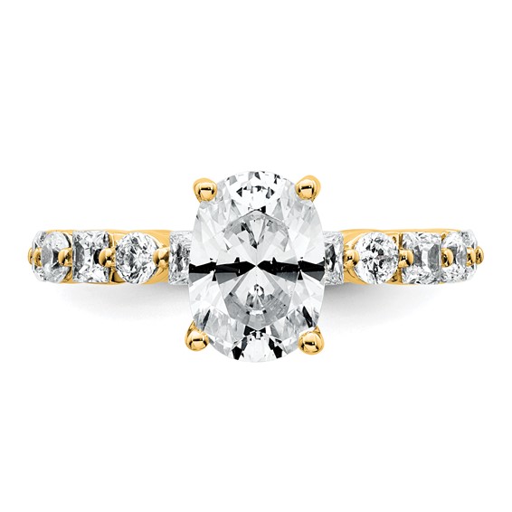 14k 3 carat Lab Grown Diamond VS+ F+ Oval Complete Engagement Ring