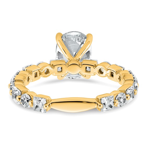 14k 3 carat Lab Grown Diamond VS+ F+ Oval Complete Engagement Ring