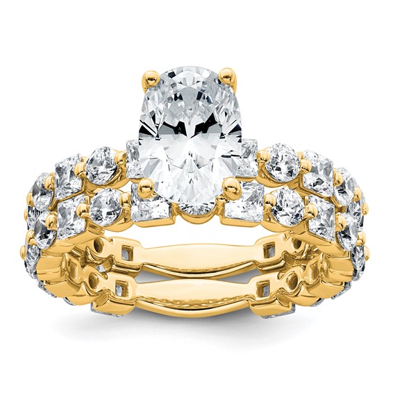 14k 3 carat Lab Grown Diamond VS+ F+ Oval Complete Engagement Ring