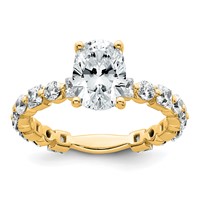 14K Yellow Gold 3 Carat Lab Grown Diamond VS+ F+ Oval Complete Engagement Ring view 1
