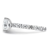 14K White Gold 3 Carat Certified Lab Grown Diamond VS+ F+ Oval Complete Engagement Ring view 3