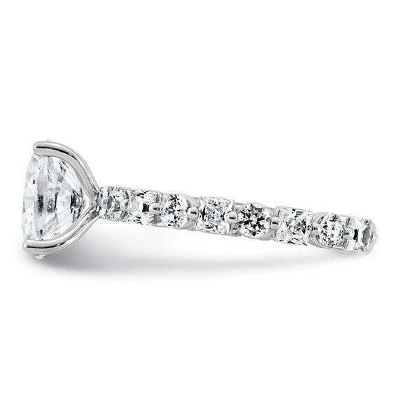 14k White Gold 3 carat Certified Lab Grown Diamond VS+ F+ Oval Complete Engagement Ring