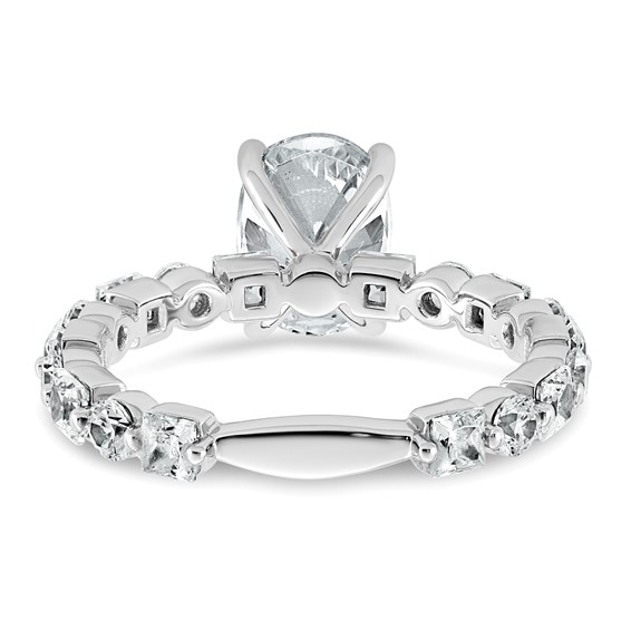 14k White Gold 3 carat Certified Lab Grown Diamond VS+ F+ Oval Complete Engagement Ring