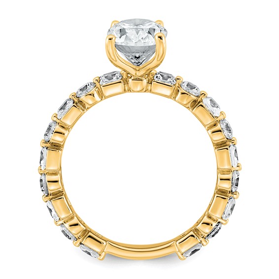 14k 3 carat Certified Lab Grown Diamond VS+ F+ Oval Complete Engagement Ring